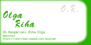 olga riha business card